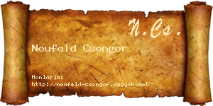 Neufeld Csongor névjegykártya